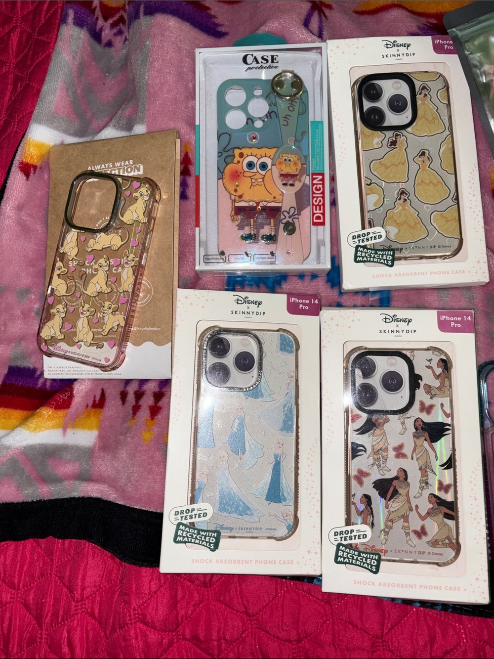 Disney IPhone 14 Pro Case Variety Pack - Princess, bling, spongebob - Picture 2 of 3